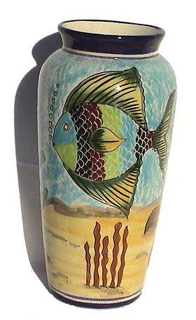 Sea Talavera Tall Flower Vase