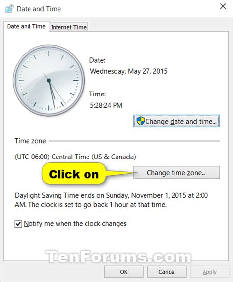 Change Time Zone In Windows 10 Windows 10 Tutorials