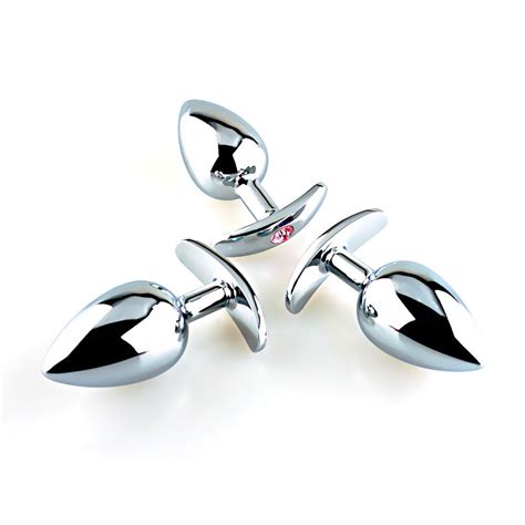 Smooth Touch Aluminum Alloy Metal Butt With Crystal Jewelry Small Medium No Vibrator Anal Plug