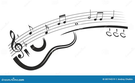 Guitarra Con Las Notas Ilustraci N Del Vector Ilustraci N De