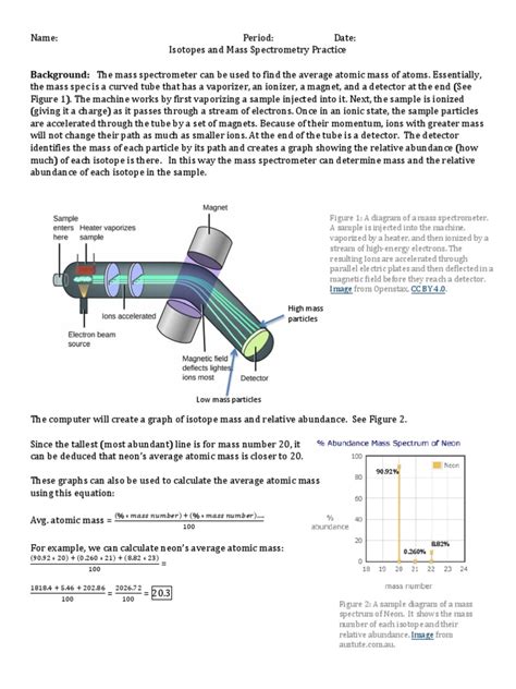 Isotopes And Mass Spectrometry Worksheet Answers Must See