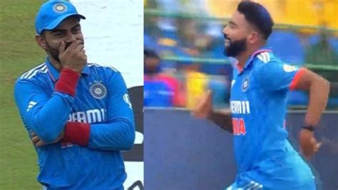 Viral Video Virat Kohli Shubman Gill Cant Stop Laughing On Siraj