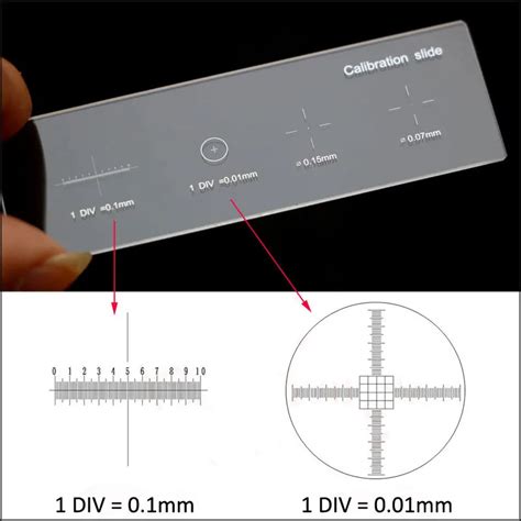 926 0.01mm Microscope Slides Reticle Calibration Slide Ruler Cross Multifunctional Microscope ...