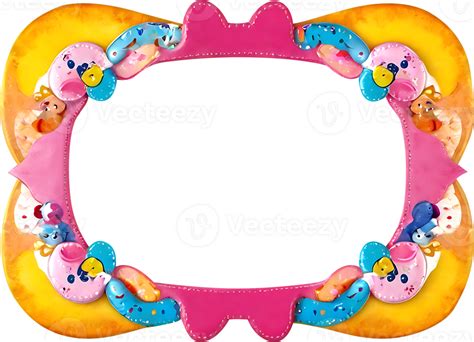 Pink And Yellow Frame Png