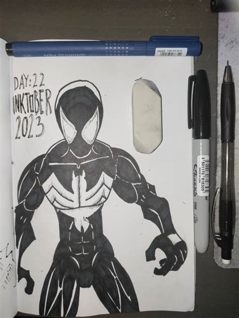 Inktober 2023 - Day 22 - Symbiote Spider by HerkkuAhonen on DeviantArt