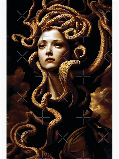 Póster Retrato De Medusa Mitología Griega Ai Art De Blackholesalon Redbubble