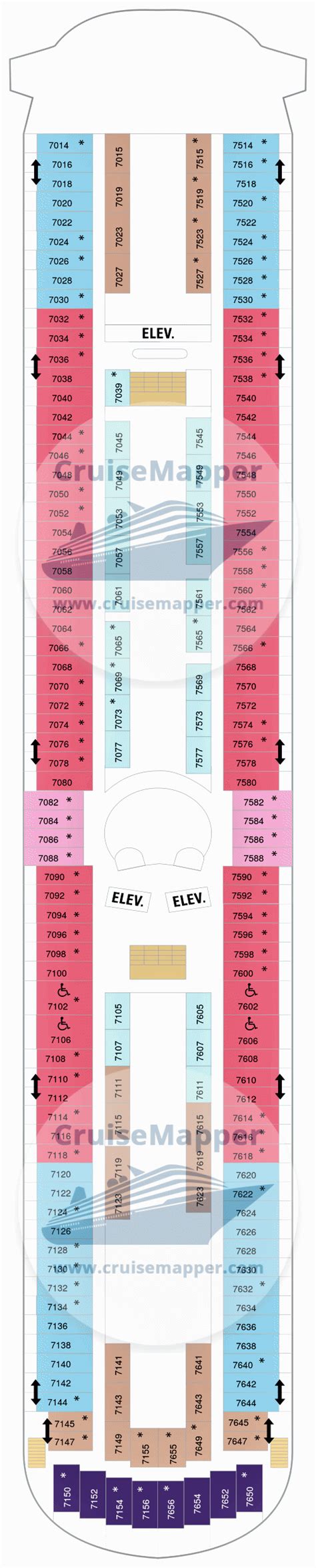 Grandeur Of The Seas deck 7 plan | CruiseMapper