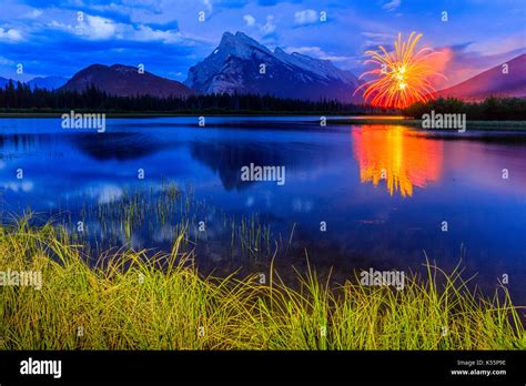 Vermilion Lakes And Fireworks Hi Res Stock Photography And Images Alamy