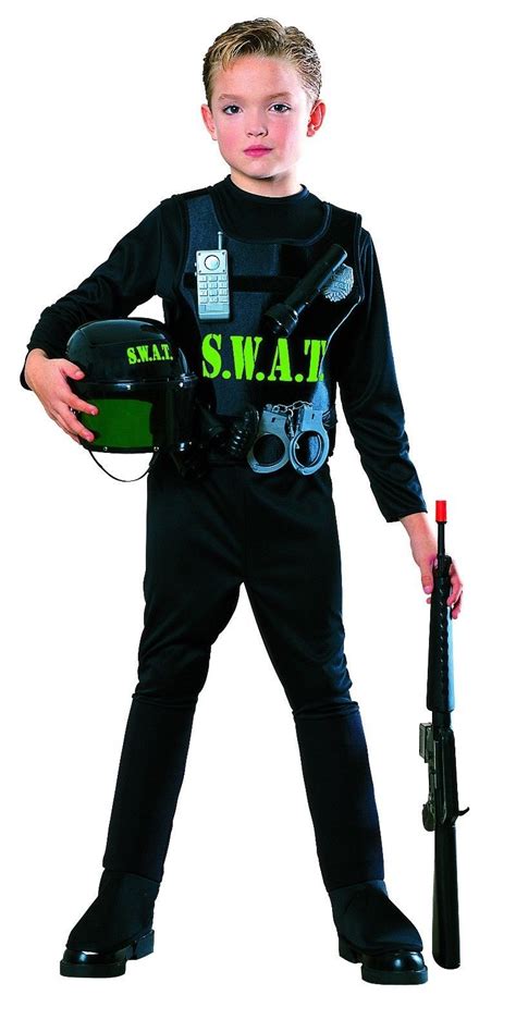 Swat Team Child Costume Halloween Boys Law Enforcement Outfit Boy