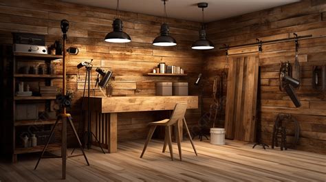 Photography Studio With Wooden Accents And Professional Lighting