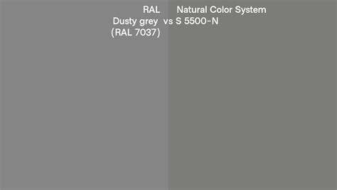 Ral Dusty Grey Ral 7037 Vs Natural Color System S 5500 N Side By Side