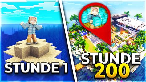 Ich überlebe 200 Stunden Auf Einer Insel In Minecraft Hardcore Youtube