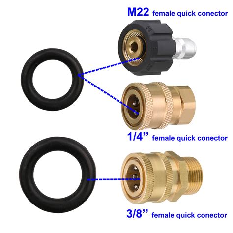 Pressure Washer O Rings For 1 4 3 8 M22 Qc Coupler 40 Pack Pwaccs