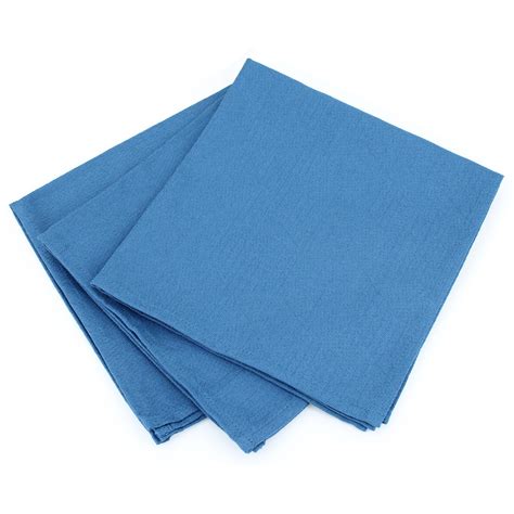 Lot De Serviettes De Table X Cm Jacquard Coton Cube Bleu