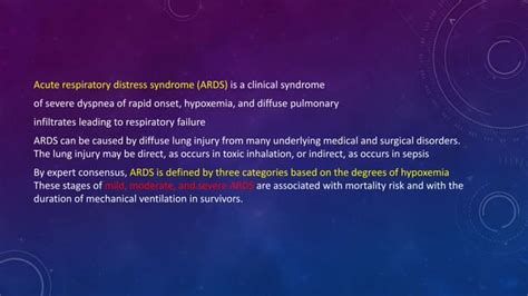 Acute Respiratory Distress Syndrome Ardspptx Free Download