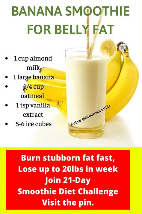 Banana Smoothie Recipe For Belly Fat Weight Loss Smoothie Recipes Fat Burning Artofit