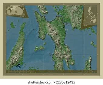 Leyte Province Philippines Elevation Map Colored Stock Illustration