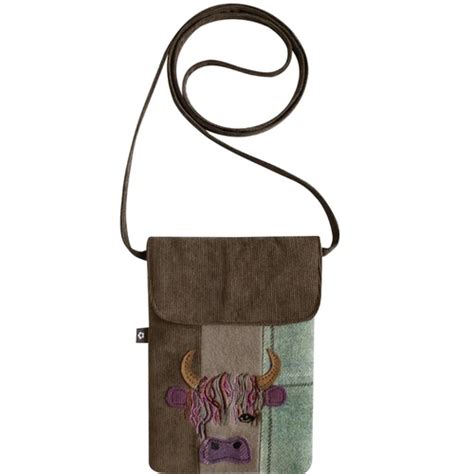 Highland Cow Applique Tweed Sling Bag Dumble Farmthe Fabulous