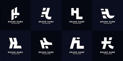 Premium Vector Collection Letter HL Or LH Monogram Logo Design