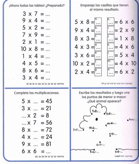 250 Fichas Para Trabajar Las Tablas De Multiplicar Imagenes Educativas