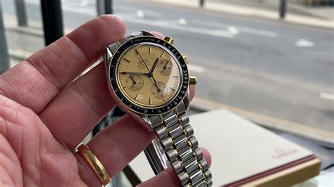 Omega Speedmaster 18K Gold Steel Automatic Caliber 1140 1990 Vintage