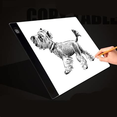 WISS A3 Tablette Lumineuse Ultra Mince Portable Planche à Dessin LED