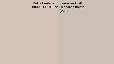 Dulux Heritage BISCUIT BEIGE Vs Farrow And Ball Elephant S Breath 229