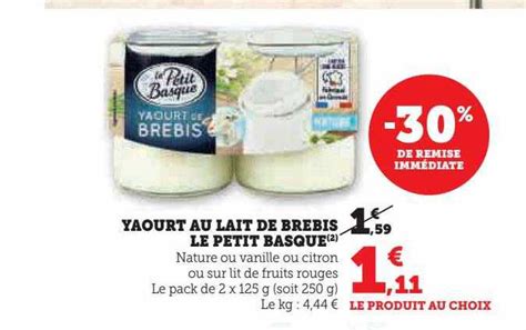 Promo Yaourt Au Lait De Brebis Le Petit Basque Chez Hyper U ICatalogue Fr