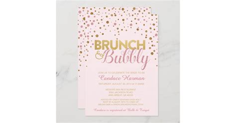 Brunch And Bubbly Glitter Bridal Shower Invitation Zazzle