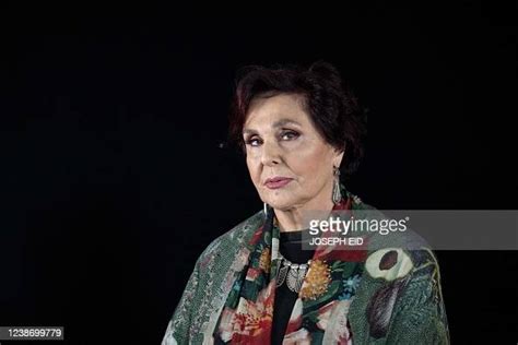 Lebanese veteran actress and theatre director Nidal al-Achkar poses ...