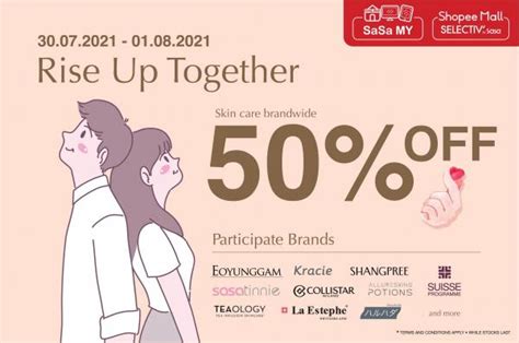 SaSa Online Rise Up Together Skincare Sale 50% OFF (30 Jul 2021 - 1 Aug ...