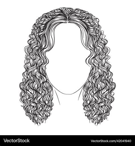 Art sketch of a beautiful woman with curly hair Vector Image