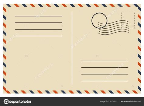 Vintage Postcard Template Vector Design Stock Vector by ©4zeva 216135532