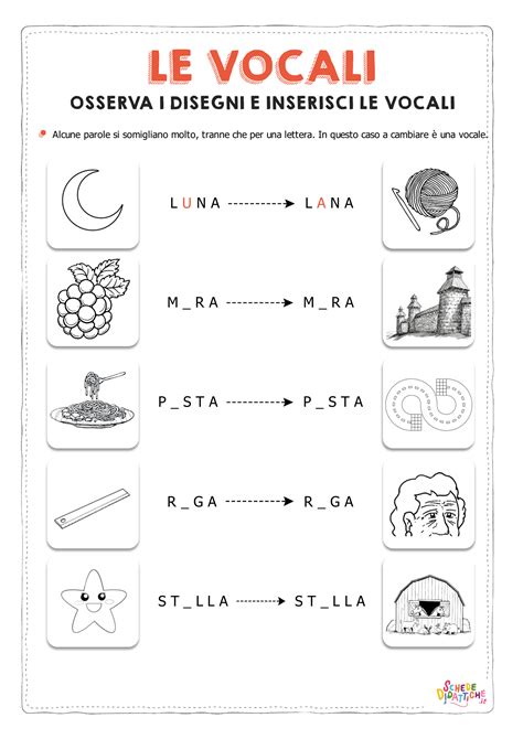 La Vocale Differente Schede Didattiche