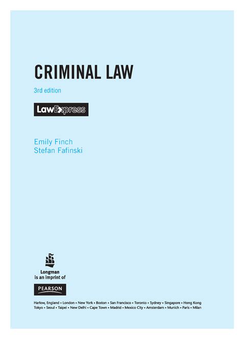 Actus Reus Of Criminal Law 1 CRIMINAL LAW 3rd Edition Emily Finch