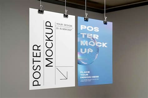 Premium Psd Poster Hanging Mockup