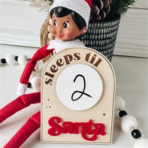 Sleeps Til Santa Countdown Shelf Sitter Fridge Magnet Glowforge Shop