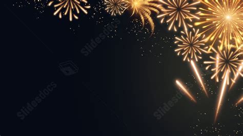 To Open Up Festival Dark Fireworks New Year Golden Powerpoint ...