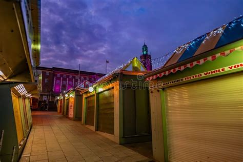 Norwich Market at Night Illuminate by Christmas Lights during the ...