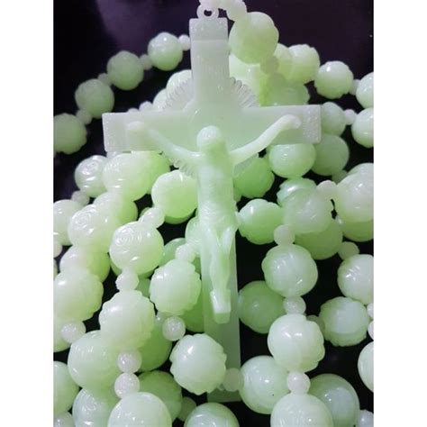 Luminous Rosary Big In Door Rose Beads Altar Rosary Glow In The