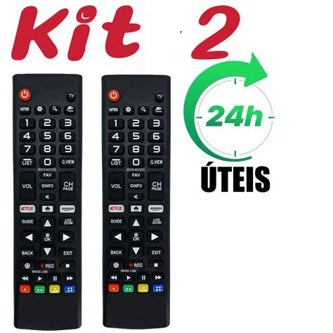 Kit 2 Compatível Controle Remoto Universal Smart TV LG 4k AKB