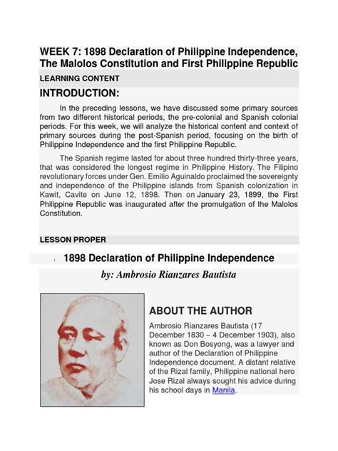 Declaration of Philippine Independence | PDF