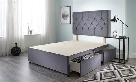 Up To 64 Off Ziggy Plush Velvet Divan Bed Groupon