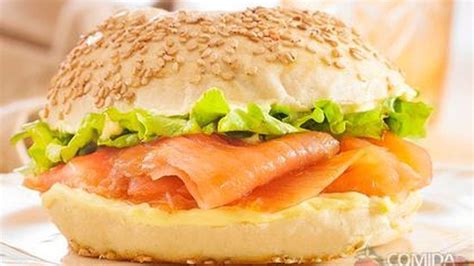 Receita de Bagel de salmão alface Comida e Receitas