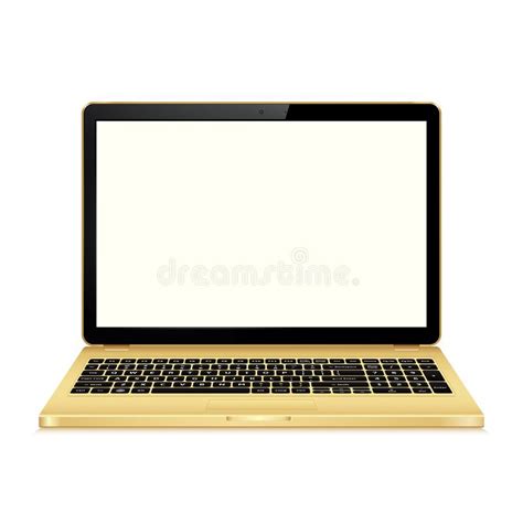 Laptop Blank Screen Isolated White Stock Illustrations Laptop