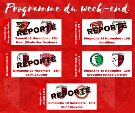 Actualit Programme Du Week End Club Football Union Sportive St