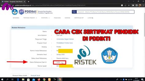 Cara Cek Sertifikat Pendidik Di Data Kemenristekdikti Youtube