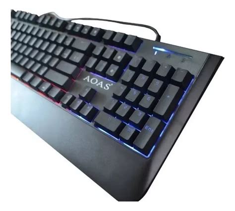 Teclado LED mecánico para jugadores Abnt Light con soporte luces USB