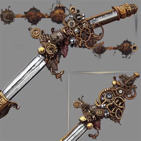 A Steampunk Sword Intricate Artstation Stable Diffusion