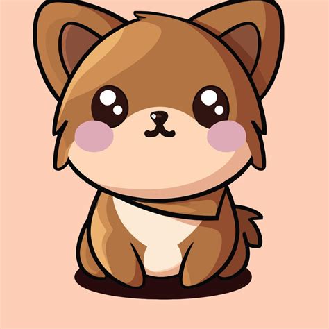 Ilustración De Perro Lindo Perro Kawaii Chibi Estilo De Dibujo Vectorial Dibujos Animados De